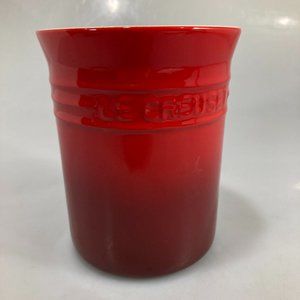 Le Creuset Red Stoneware Utensil 05.02 Crock 6" High x 4.5" Diameter